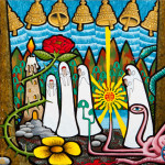 The Procession of the Nine Bells of the Universe Acrylic on Canvas