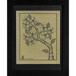 Flowering Dog Wood Black Frame India Ink on Handmade paper